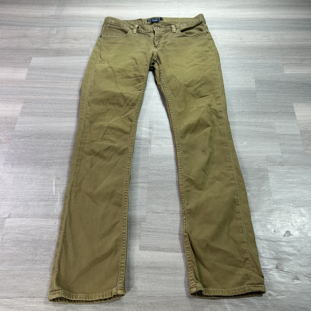 Ralph Lauren Madison 888 Jeans Womens 27x30 Beige Straight Stretch Denim Pants